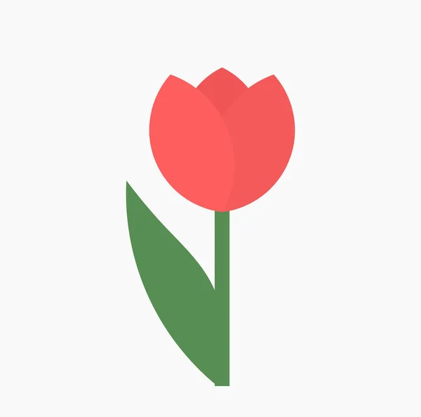 Flor Roja Tulipán Símbolo Ilustración Vectorial — Vector de stock