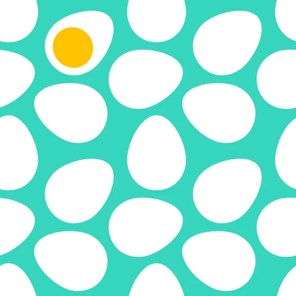 Eggs Seamless Pattern One Egg Yolk Vector Illustration — Stock Vector