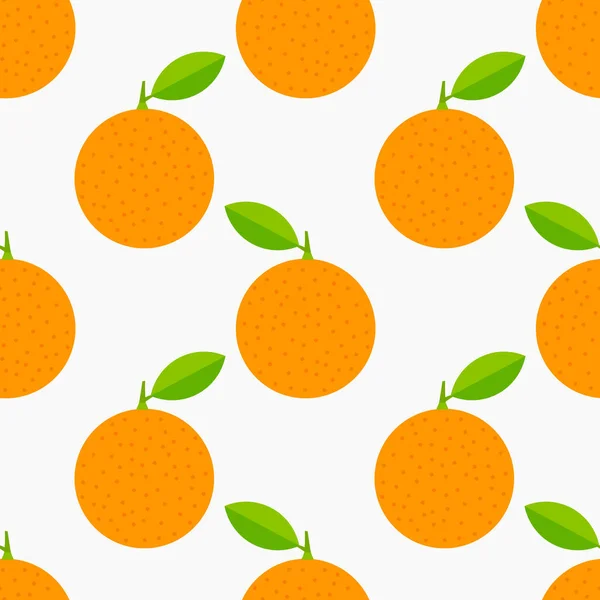 Pomarańcze Bezszwowy Wzór Owoców Ilustracja Wektora — Wektor stockowy
