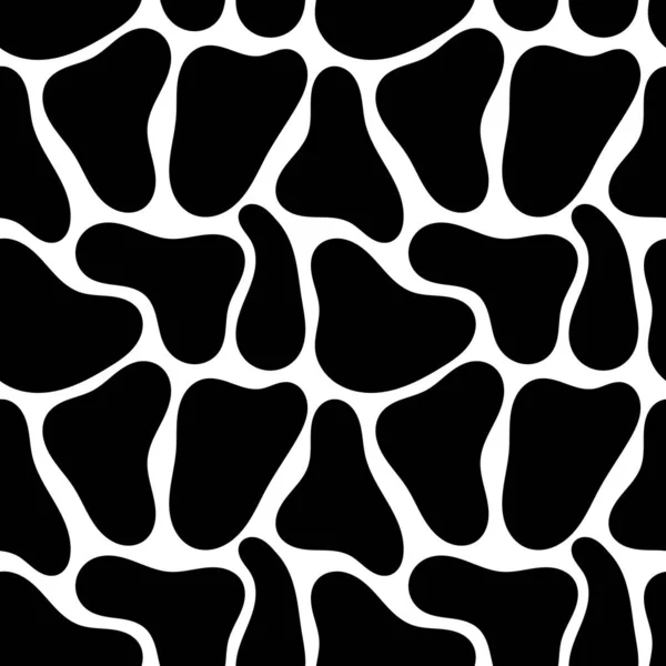 Kráví Kůže Černobílé Skvrny Vzorec Zvířat Vektorová Ilustrace — Stockový vektor