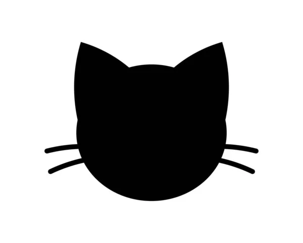 Black cat head vector illustration. Simple cartoon cat icon. Black  silhouette of a cat 7313124 Vector Art at Vecteezy