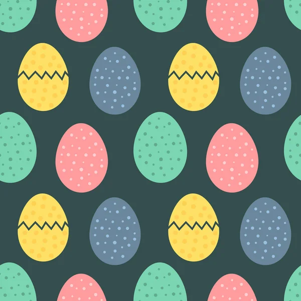 Huevos Pascua Colorido Fondo Pantalla Patrón Sin Costura Ilustración Vectorial — Vector de stock
