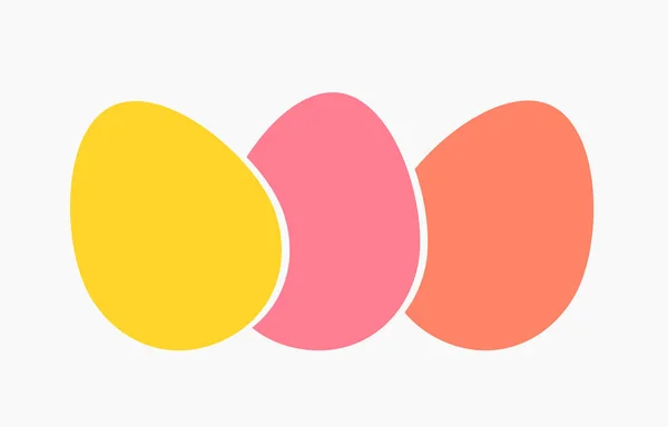 Uova Pasqua Colorate Isolate Sfondo Bianco Illustrazione Vettoriale — Vettoriale Stock