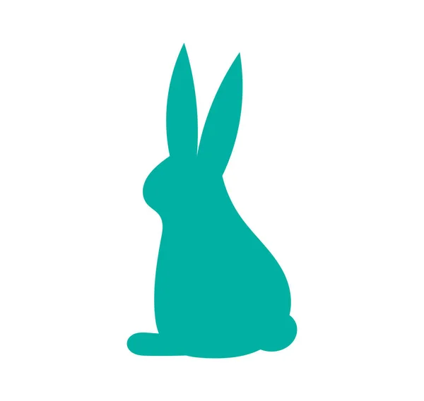 Paskalya Tavşanı Ikon Silueti Vektör Illüstrasyonu — Stok Vektör