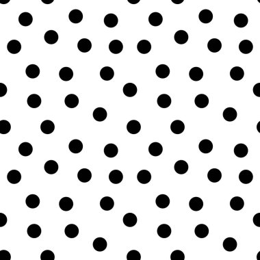 Polka dots black and white seamless pattern. Vector illustration. clipart