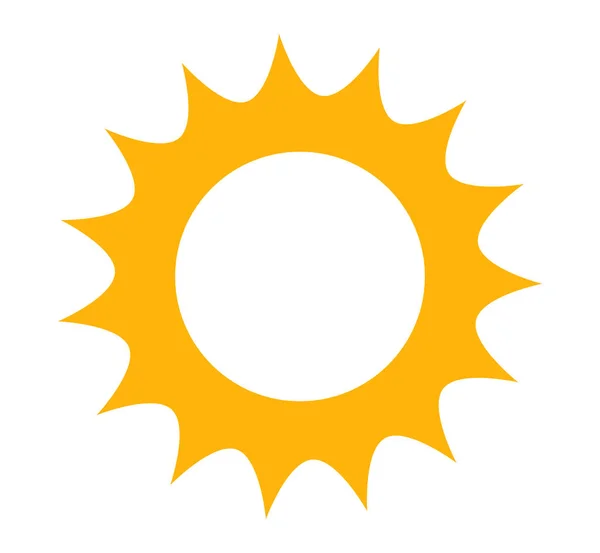 Όριο Του Ηλιακού Συμβόλου Απομονώνεται Λευκό Φόντο Εικονογράφηση Διανύσματος — Διανυσματικό Αρχείο