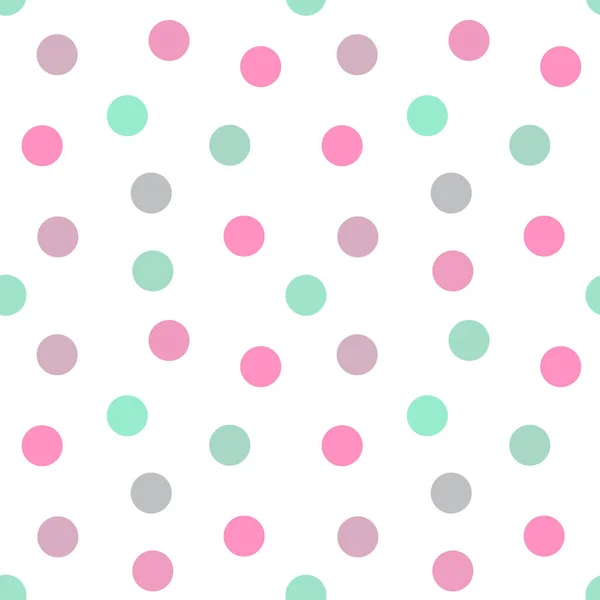 可爱的彩色圆点无缝图案 波尔卡圆点矢量说明 — 图库矢量图片