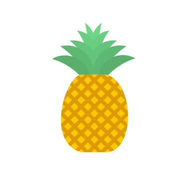 Tropik ananas meyve ikonu. Vektör illüstrasyonu.