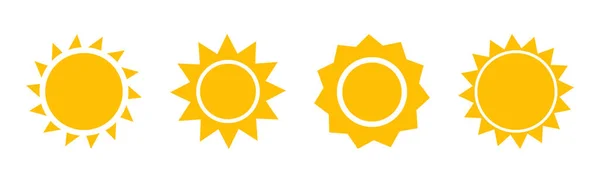 Sun Icons Collection Sunshine Summer Symbols Vector Illustration — Stock Vector