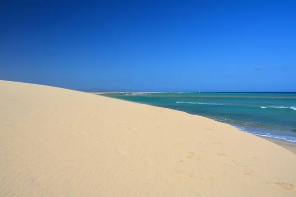 Duna Praia Sotavento Lagoa Ilha Fuerteventura Nas Ilhas Canárias Espanha — Fotografia de Stock