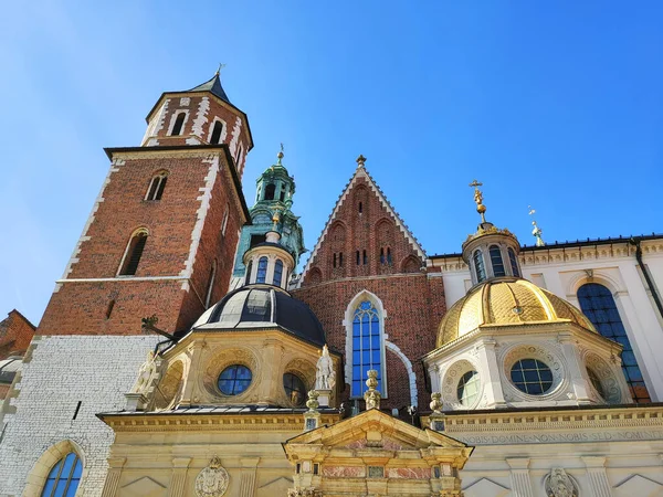 Krakow Wawel Slott Polen Europa Närbild Wawel Kyrka — Stockfoto