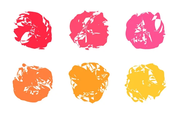 Ensemble Taches Colorées Style Grunge Illustration Vectorielle — Image vectorielle