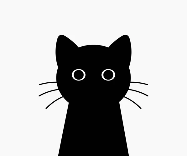 Lindo Gato Negro Ilustración Vectorial — Vector de stock