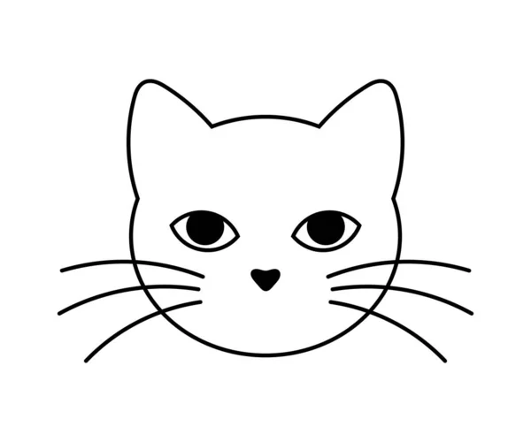 black cat face icon isolated on white. vector cat face. flat cat line  illustration Stock Vector Image & Art - Alamy