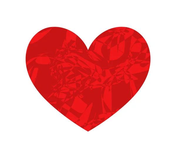 Символ Червоного Серця Стилі Гранж Векторні Ілюстрації — стоковий вектор