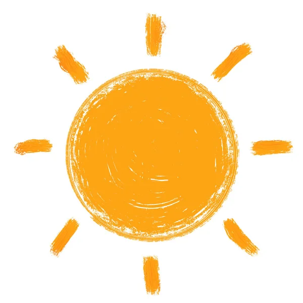 Doodle Sol Pastell Ritning Isolerad Vit Bakgrund — Stockfoto