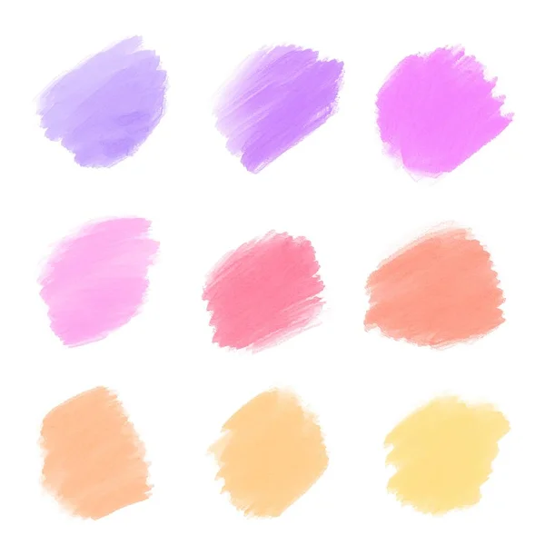 Watercolor Brush Strokes Set Pastel Colors Stains Collection — Stock Photo, Image