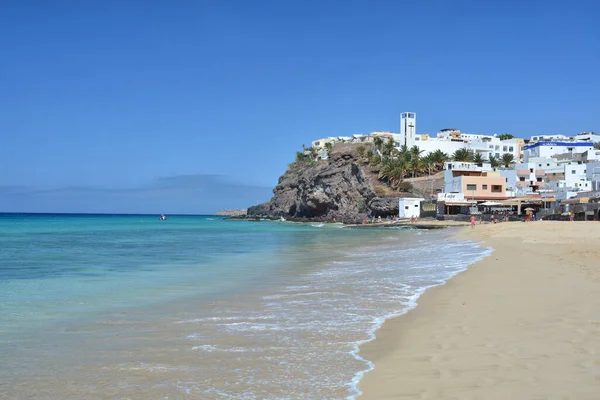 西班牙加那利Fuerteventura岛Morro Jable镇和海滩 — 图库照片#