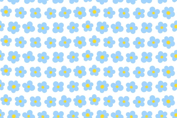 Blå Blommor Sömlösa Mönster Glöm Mig Inte Vektorillustration — Stock vektor