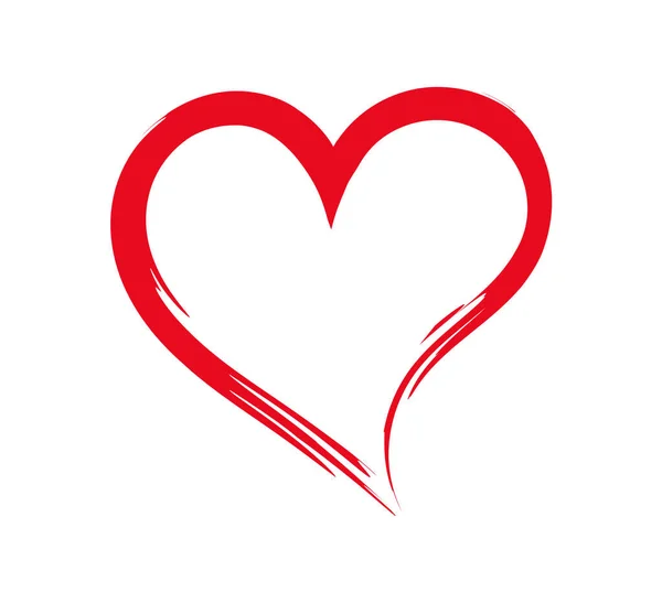 Painted Heart Shape Symbol Vector Illustration — Stock Vector