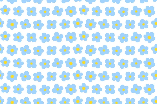 Mavi Çiçekler Pürüzsüz Desen Unutun Beni Vektör Illüstrasyonu — Stok Vektör