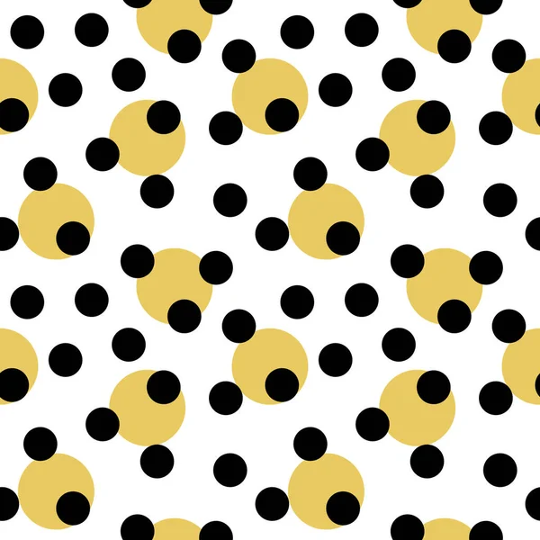 Black Gold Dots Seamless Pattern Vector Illustration — Stock Vector