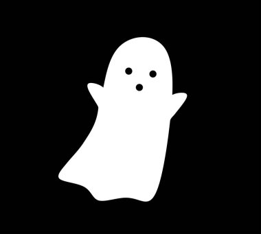 Tatlı bebek hayalet Cadılar Bayramı partisi. Vektör illüstrasyonu.