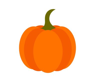 Balkabağı beyaz arka planda izole edilmiş. Meyve ikonu tasarım elementi. Vektör illüstrasyonu.