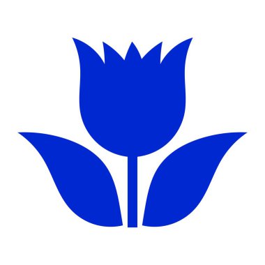 Mavi çiçek lale ikonu. Vektör illüstrasyonu.