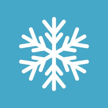 Mavi arka planda kar tanesi kış ikonu. Vektör illüstrasyonu.