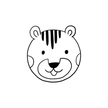 Cute tiger icon for nursery decor - vector illustration