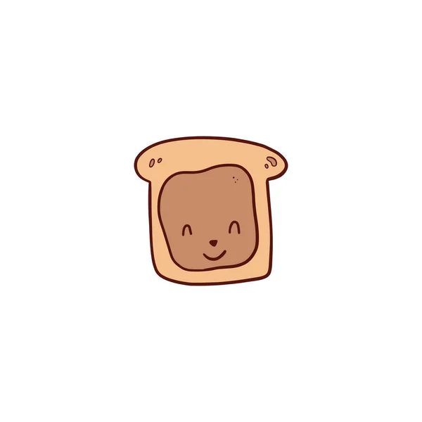 Ícones Dia Nacional Amante Manteiga Amendoim Estilo Desenho Animado Doodle — Vetor de Stock