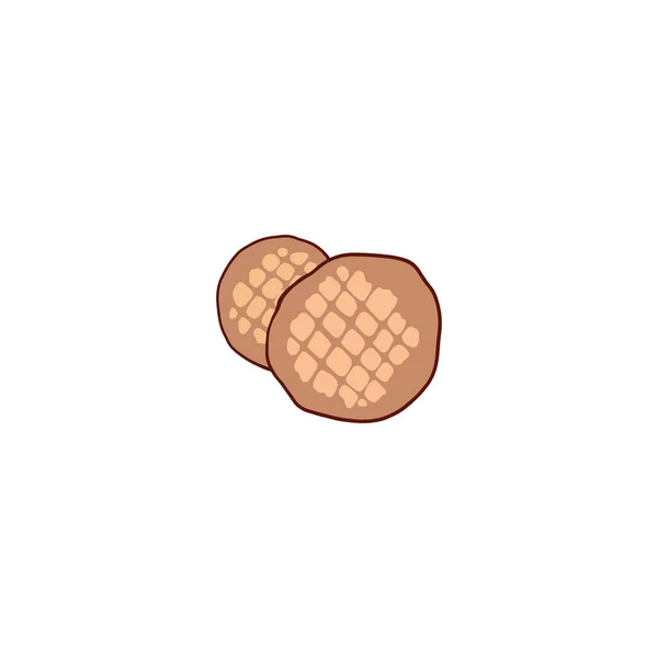 ナショナルピーナッツバターの恋人の日のアイコンは 落書き漫画のスタイルで ベクトルイラスト ピーナッツバタークッキー — ストックベクタ