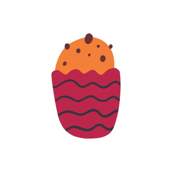Icône Gâteau Pâques Dans Style Dessin Animé Plat Vecteur — Image vectorielle