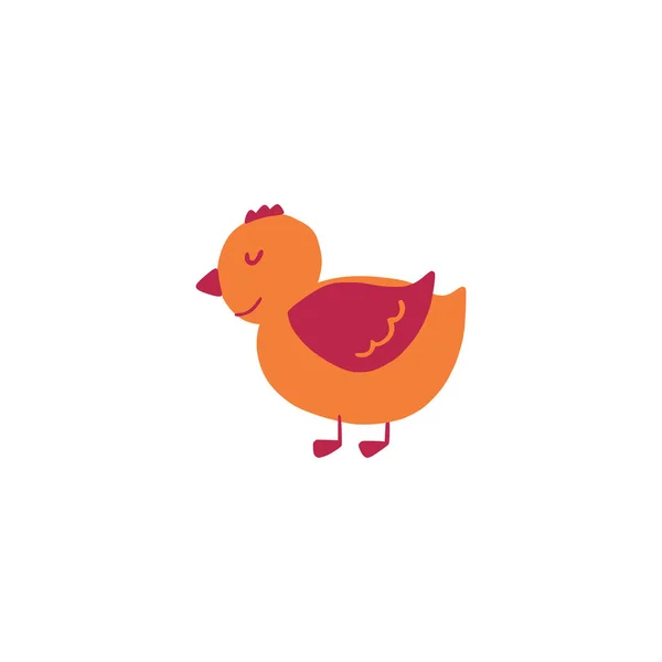Пасхальная Икона Курицы Стиле Плоского Мультфильма Вектор — стоковый вектор