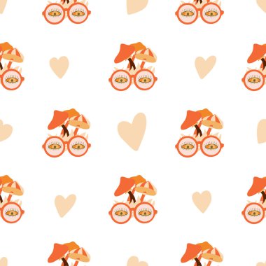 Kelebek, güneş gözlüğü, göz, mantar gibi mükemmel bir desen.