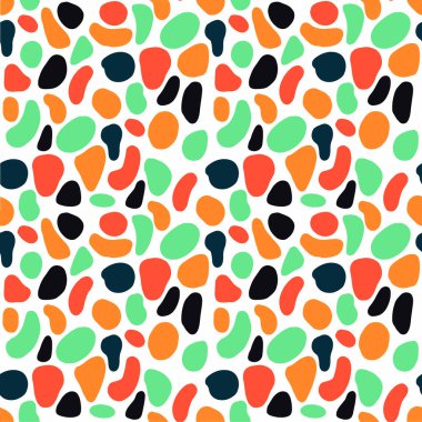 Düz deniz taşları vektör illüstrasyonlu kusursuz desen