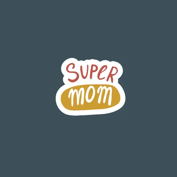 Niedliche Handgezeichnete Aufkleber Für Einen Glücklichen Muttertag Vektorillustration — Stockvektor
