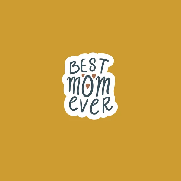 Cute Ręcznie Rysowane Naklejki Szczęśliwy Dzień Matki Ilustracja Wektor — Wektor stockowy