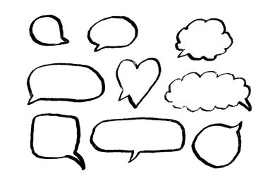 Okul, ofis, sosyal ağ için Grunge Blob konuşma baloncukları. Vektör illüstrasyonu