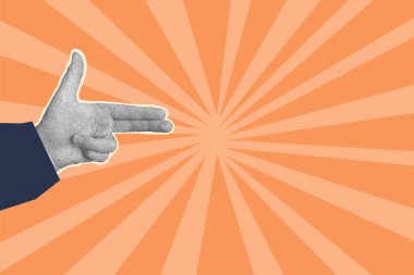 Bir çocuğun yarım tonluk görüntüsü silah jesti oluşturuyor.