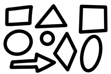 Şekiller - kare, daire, oval, dikdörtgen, ok