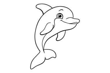 Boyama kitabı için bir deniz atının siyah-beyaz çizimi. Beyaz arkaplanda basit bir taslak çizimi.