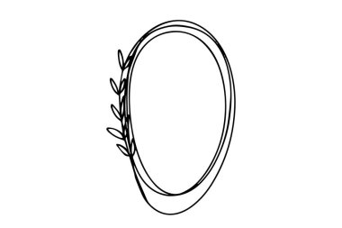 Düğün için çiçek çerçevesi süslemesi, doğum günü partisi. Yapraklı zarif minimal sınır