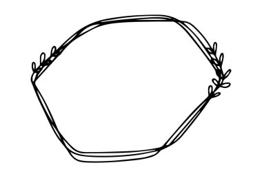 Düğün için çiçek çerçevesi süslemesi, doğum günü partisi. Yapraklı zarif minimal sınır