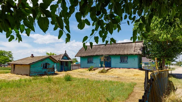 Maisons Traditionnelles Village Latea Dans Delta Danube Roumanie — Photo