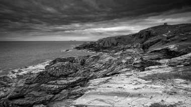 Waves at the cliffs at the coast of ireland