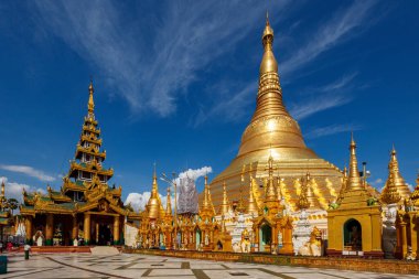 The Shwedagon pagoda in Rangoon Myanmar