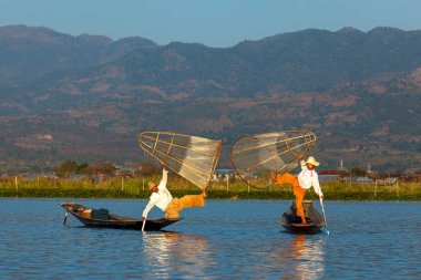 The fishermen of the Lake Inle in Myanmar