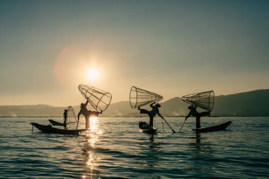 The fishermen of the Lake Inle in Myanmar